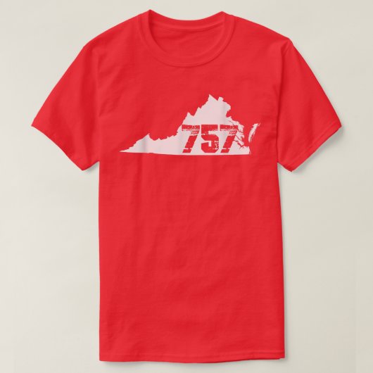 Virginia Beach 757 Area Code T - Shirt (Design vorne)