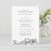 Virginia Beach Church Wedding Two Location Einladung (Stehend Vorderseite)