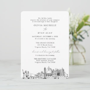 Virginia Beach Church Wedding Two Location Einladung