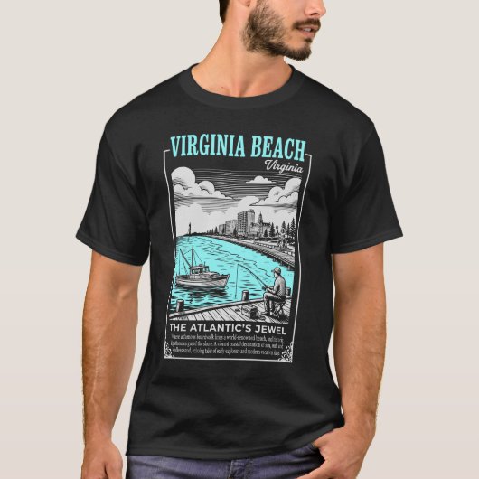Virginia Beach City Virginia Das Juwel des Atlanti T-Shirt (Vorderseite)