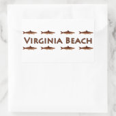 Virginia Beach Cobia Saltwater Fishing-Logo Rechteckiger Aufkleber (Tasche)