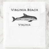 Virginia Beach (Delfinlogo) Rechteckiger Aufkleber (Tasche)