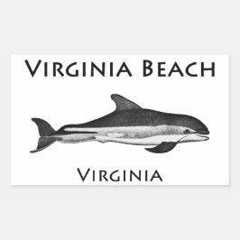 Virginia Beach (Delfinlogo) Rechteckiger Aufkleber