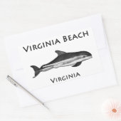 Virginia Beach (Delfinlogo) Rechteckiger Aufkleber (Umschlag)