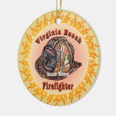 Virginia Beach Feuerwehrschmuck Keramik Ornament (Links)