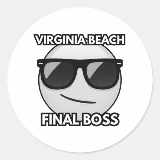 Virginia Beach Final Boss Cool Emoji Sticker (Vorderseite)