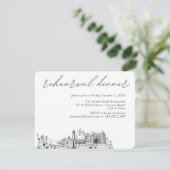 Virginia Beach Hochzeit Elegantes Probe Dinner Begleitkarte (Stehend Vorderseite)