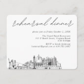 Virginia Beach Hochzeit Elegantes Probe Dinner Begleitkarte (Vorderseite)