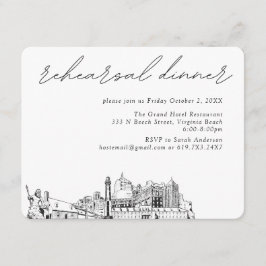Virginia Beach Hochzeit Elegantes Probe Dinner Begleitkarte