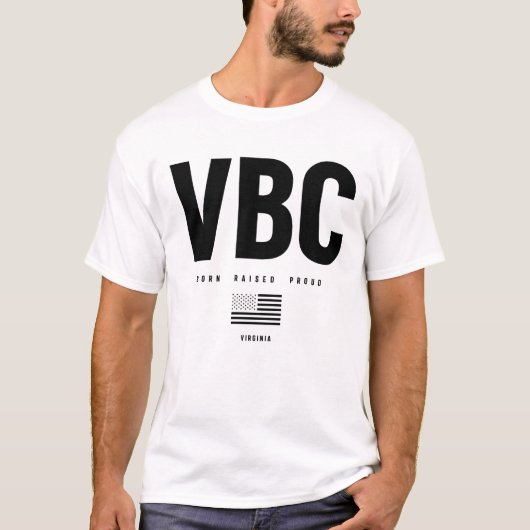 Virginia Beach Liebe - Geboren Raises Proud T-Shirt (Vorderseite)