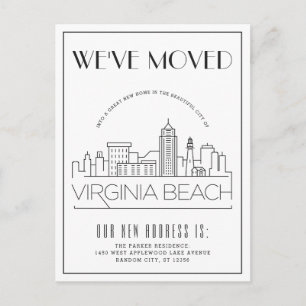 Virginia Beach Modern Deko   Änderung der Anschrif Ankündigungspostkarte