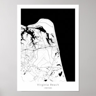 Virginia Beach Modern Minimal Abstrakt einfache Ka Poster