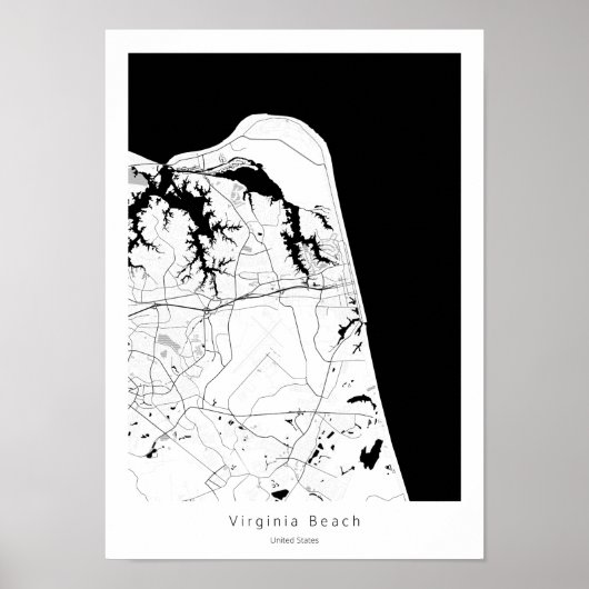 Virginia Beach Modern Minimal Abstrakt einfache Ka Poster (Vorne)