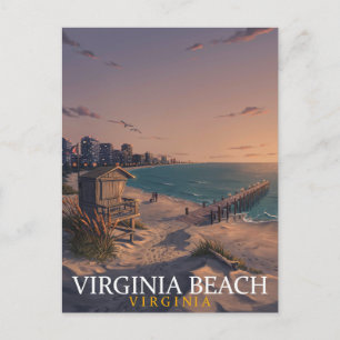 Virginia Beach Oceanfront Skyline Kunst Postkarte