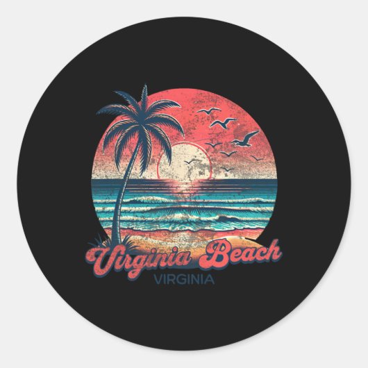 Virginia Beach Runder Aufkleber (Vorderseite)