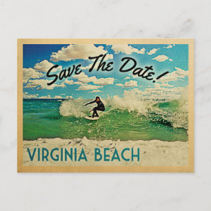 Virginia Beach Save the Date Virginia Surfing Ankündigungspostkarte
