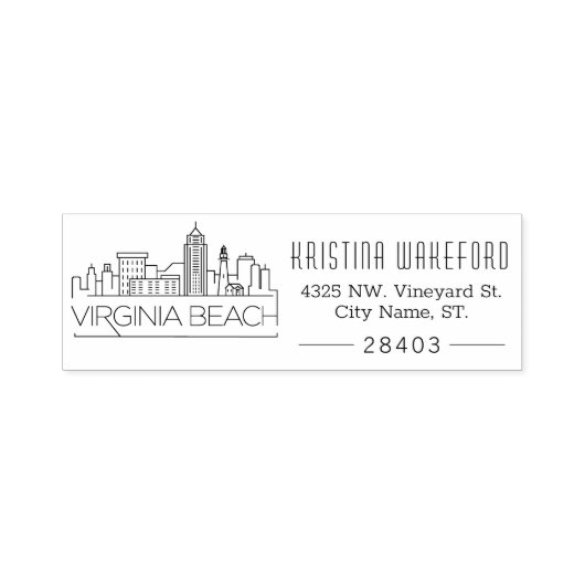 Virginia Beach | Selbstfarbige Briefmarke der benu Permastempel (Design)