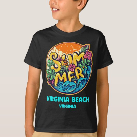 Virginia Beach Sommer Urlaub Souvenir Urlaub T-Shirt (Vorderseite)