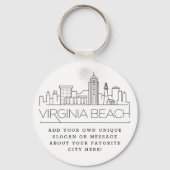 Virginia Beach Stylized Skyline | Benutzerdefinier Schlüsselanhänger (Vorderseite)