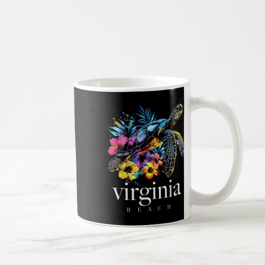Virginia Beach Turtle Scuba Diving Surfer Souv Kaffeetasse (Rechts)