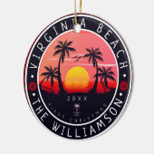 Virginia Beach USA Retro Sunset Souvenirs 80er Keramik Ornament (Links)