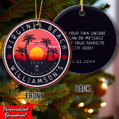 Virginia Beach USA Retro Sunset Souvenirs 80er Keramik Ornament