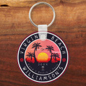 Virginia Beach USA Retro Sunset Souvenirs 80er Schlüsselanhänger