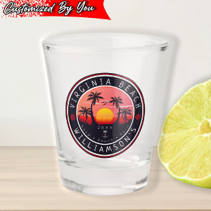 Virginia Beach USA Retro Sunset Souvenirs 80er Schnapsglas