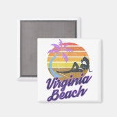 Virginia Beach USA Retro Surf Backpacking Amerika Magnet (Vorderseite/Rückseite)