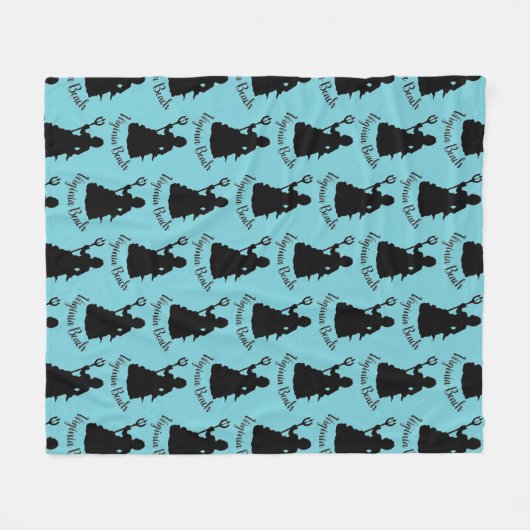 Virginia Beach, VA Neptune Statue Ocean Nautical Fleecedecke (Vorderseite (Horizontal))