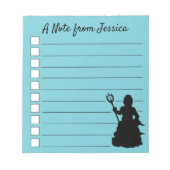 Virginia Beach, VA Neptune Statue Ocean Nautical Notizblock (Vorderseite)