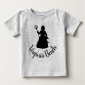 Virginia Beach, VA Neptune Statue Silhouette Baby T-shirt (Vorderseite)
