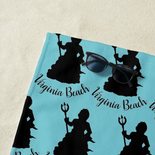 Virginia Beach VA Ocean Blue Neptune Statue Strandtuch (Beispiel)