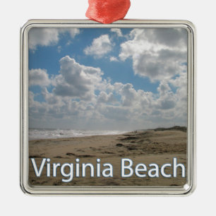 Virginia Beach VA Virginia Coast Silbernes Ornament
