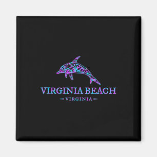 Virginia Beach Virginia Colorful Dolphin Urlaub Magnet