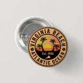 Virginia Beach Virginia Retro Sunset Souvenirs 60e Button (Vorne & Hinten)