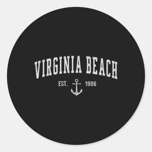 Virginia Beach Virginia Runder Aufkleber (Vorderseite)