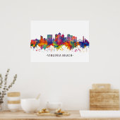 Virginia Beach Virginia Skyline Poster (Küche)