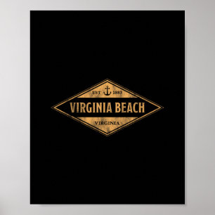 Virginia Beach Virginia Souvenir Urlaub Vintage Poster