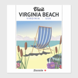 Virginia Beach Virginia USA Reiseplakat Aufkleber
