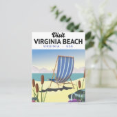 Virginia Beach Virginia USA Reiseplakat Postkarte (Stehend Vorderseite)