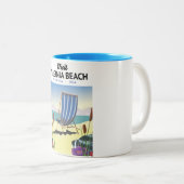 Virginia Beach Virginia USA Reiseplakat Zweifarbige Tasse (VorderseiteRechts)