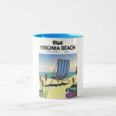 Virginia Beach Virginia USA Reiseplakat Zweifarbige Tasse (Mittel)