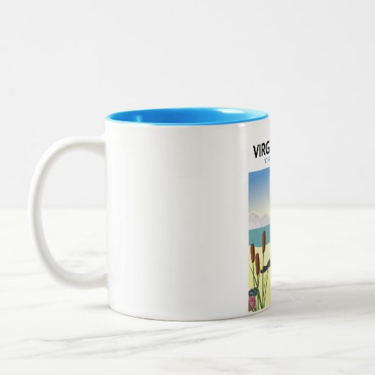 Virginia Beach Virginia USA Reiseplakat Zweifarbige Tasse (Links)