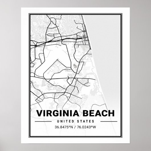 Virginia Beach Virginia USA Reiseplan Poster (Vorne)