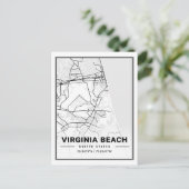 Virginia Beach Virginia USA Reiseplan Postkarte (Stehend Vorderseite)