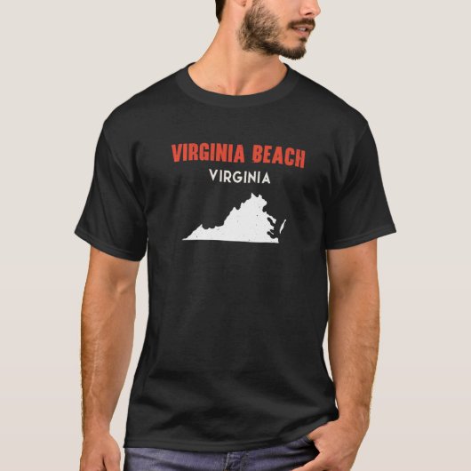 Virginia Beach Virginia USA State America Travel V T-Shirt (Vorderseite)