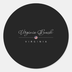 Virginia Beach Virginia Va Am Strand von Virginia Runder Aufkleber