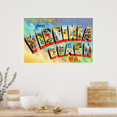 Virginia Beach Virginia VA Vintage Travel Postcard Poster (Küche)