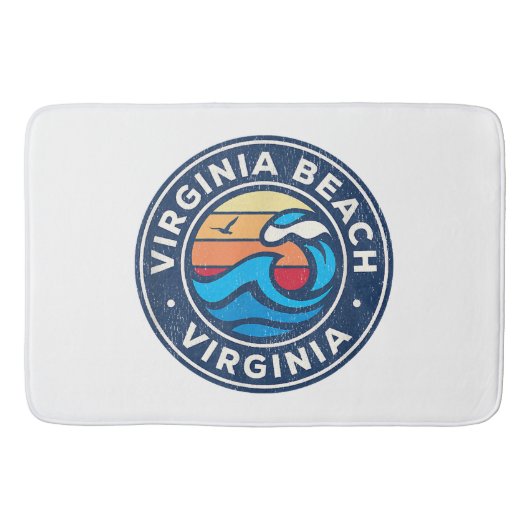 Virginia Beach Virginia VA Vintage Wasserwaves Badematte (Vorderseite)